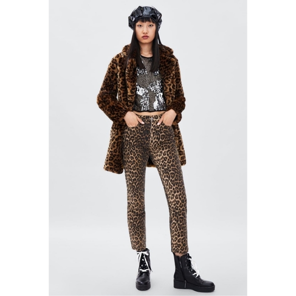 Zara Leopard Mom Jeans - Picture 2 of 8